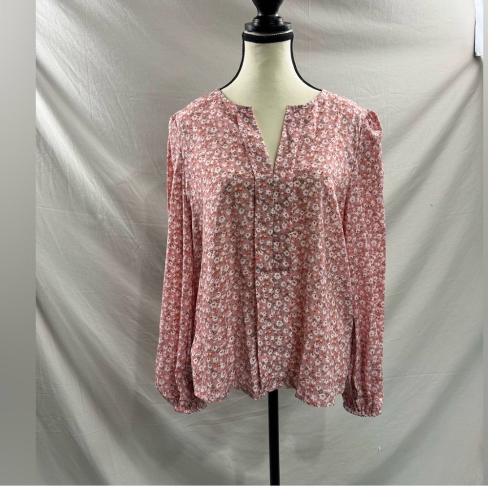 Boho Floral V-Neck Long Sleeve Blouse - Picture 7 of 9